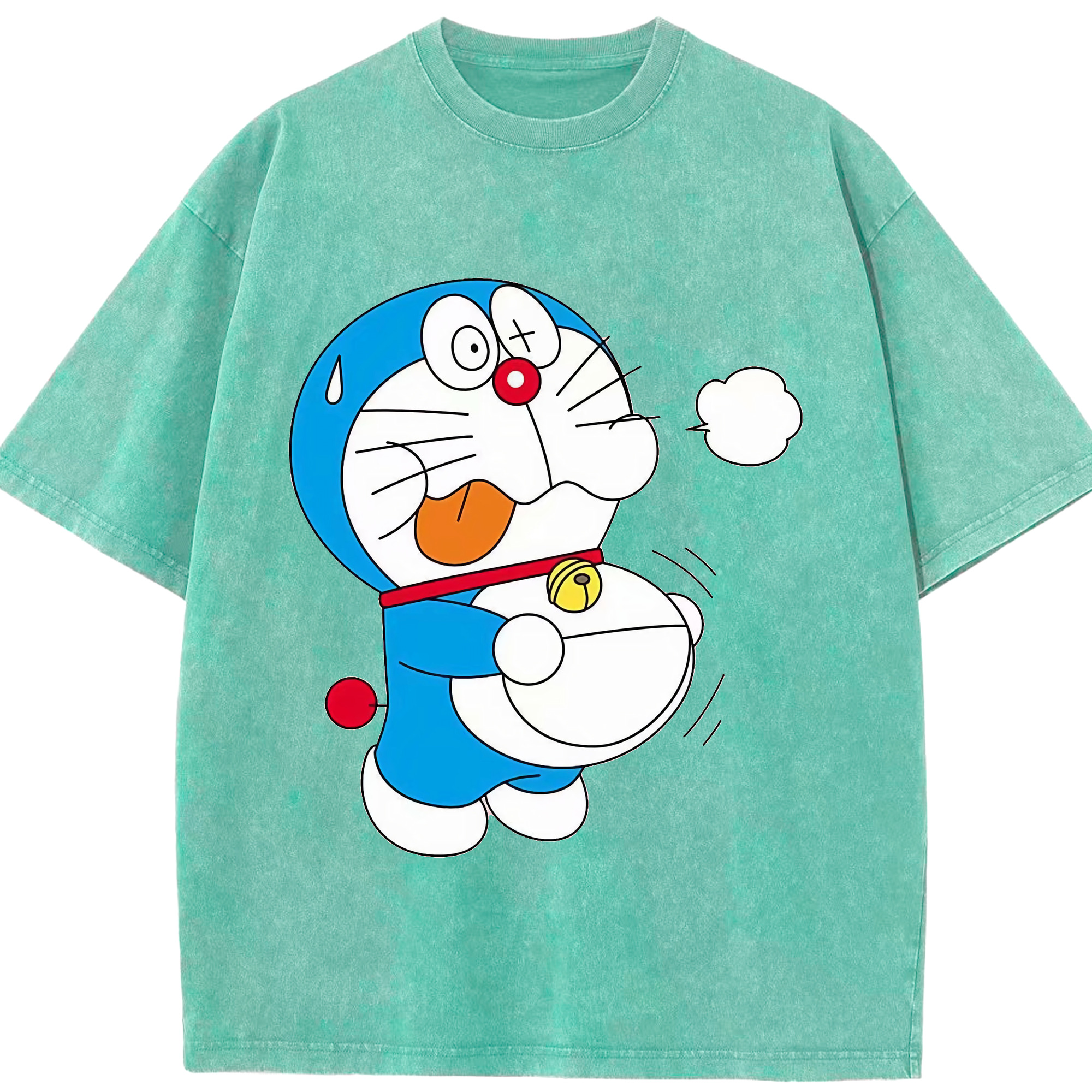（画像用） ドラえもん Doraemon 綿100% ヴィンテージ風 半袖Tシャツ（フロントプリント）